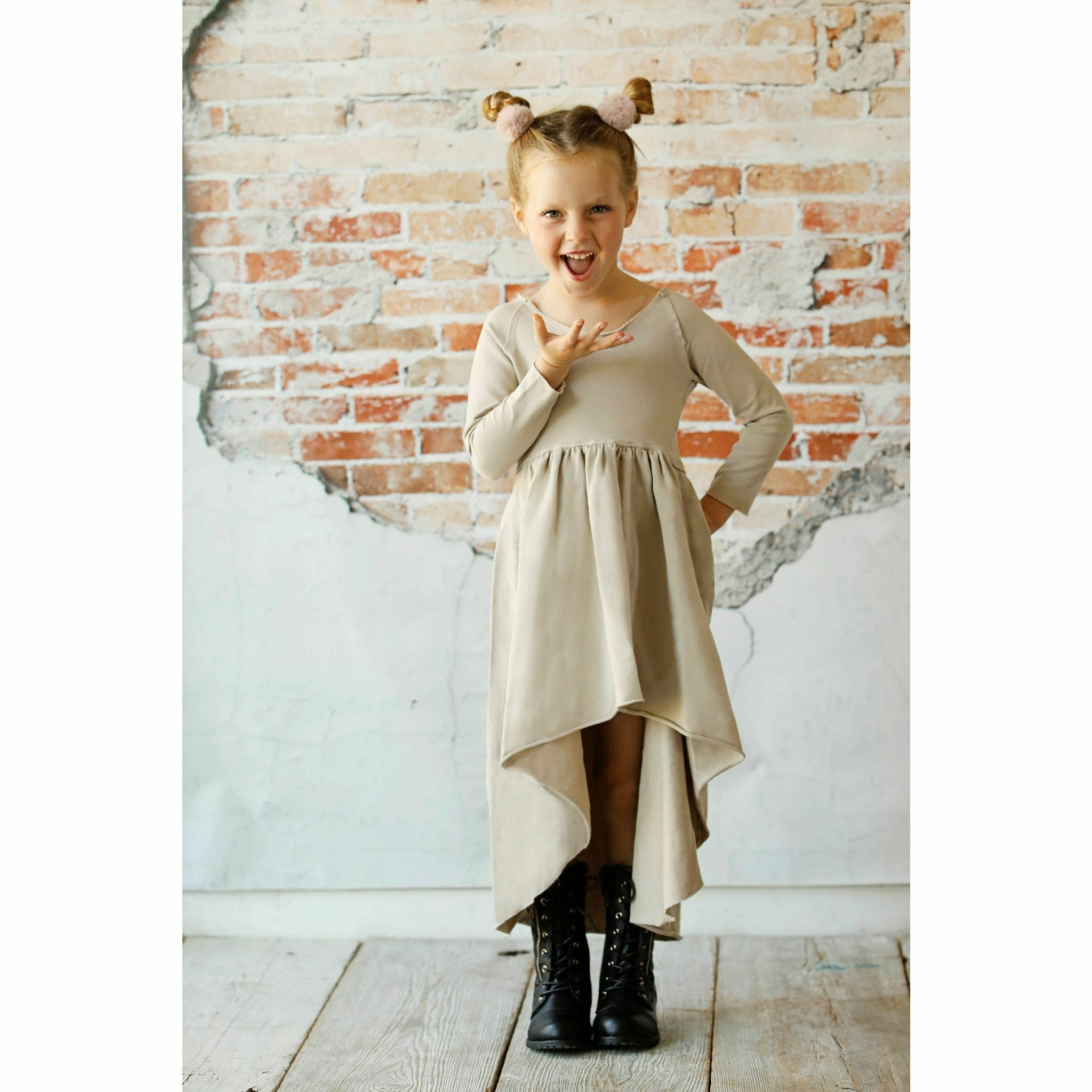 Long sleeve hot sale tan dress